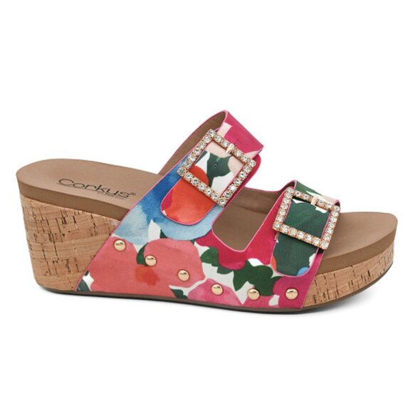 New Corkys Main Squeeze Wedge Sandals in Floral - Picture 2 of 5
